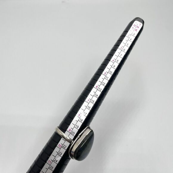 Pear Teardrop Cut Labradorite Silver Plated Ring Sz 9.5 Boho Statement - Picture 5 of 6